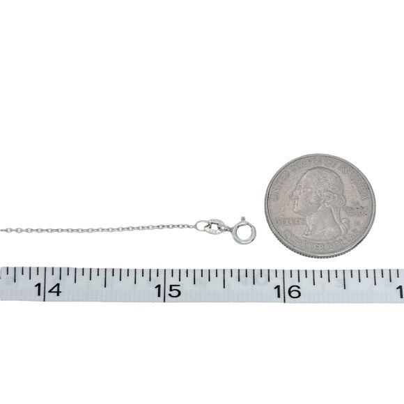 Sterling India Sterling Silver 925 1.2mm Cable Chain Necklace 15.75" - Picture 2 of 3